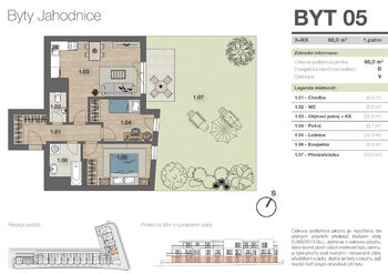 Prodej bytu 3+kk v osobním vlastnictví 66 m², Praha 9 - Hostavice