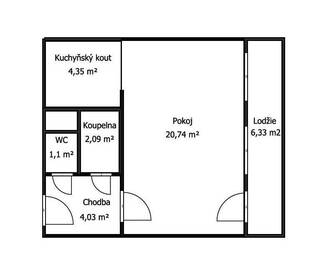 Pronájem bytu 1+kk v osobním vlastnictví 38 m², Kladno