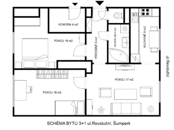 Prodej bytu 3+1 v osobním vlastnictví 68 m², Šumperk