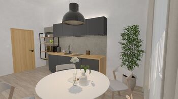 vizualizace bytu při vybavení nábytkem - Prodej bytu 2+kk v osobním vlastnictví 55 m², Světnov