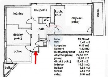 Prodej bytu 4+kk v osobním vlastnictví 96 m², Praha 5 - Stodůlky