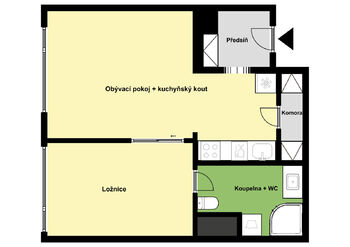 Pronájem bytu 2+kk v osobním vlastnictví 44 m², Praha 8 - Libeň