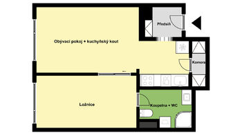 Pronájem bytu 2+kk v osobním vlastnictví 44 m², Praha 8 - Libeň