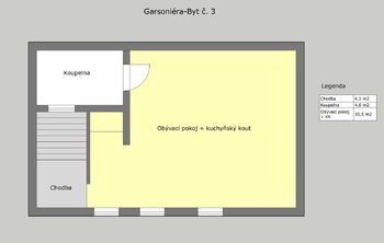 Půdorys garsoniéra - Prodej domu 341 m², Vraný