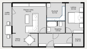 Prodej bytu 2+1 v družstevním vlastnictví 54 m², Praha 9 - Prosek