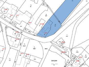 snímek z katastrální mapy - Prodej domu 80 m², Horní Heřmanice