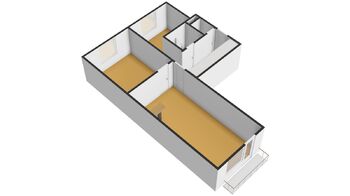 Orientační plánek bytu - Prodej bytu 2+1 v osobním vlastnictví 54 m², Plzeň