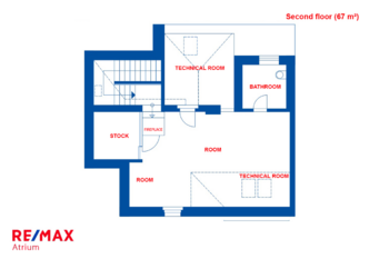 Druhé patro - Pronájem domu 250 m², Praha 6 - Střešovice