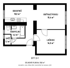 Prodej bytu 2+1 v družstevním vlastnictví 59 m², Kopřivnice