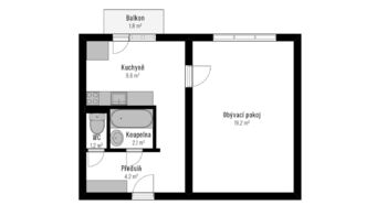 Pronájem bytu 1+1 v osobním vlastnictví 40 m², Brno