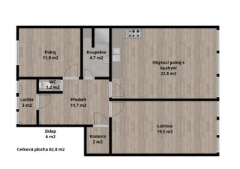 Prodej bytu 3+kk v osobním vlastnictví 83 m², Tábor