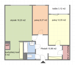 Prodej bytu 3+kk v osobním vlastnictví 60 m², Praha 4 - Chodov