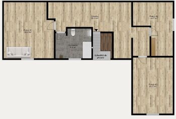 Půdorys 1NP domu - Prodej domu 290 m², Bořetín