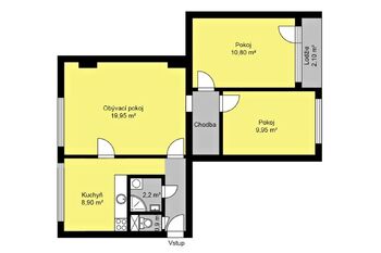 Prodej bytu 3+1 v osobním vlastnictví 63 m², Nymburk