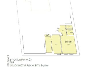 Půdorys bytu č. 7 - Prodej nájemního domu 314 m², Přerov