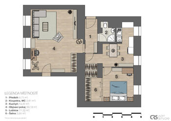 Prodej bytu 2+1 v osobním vlastnictví 81 m², Praha 5 - Smíchov