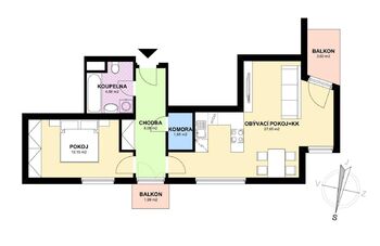 Prodej bytu 2+kk v osobním vlastnictví 56 m², Praha 5 - Stodůlky