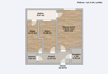 Prodej bytu 3+kk v osobním vlastnictví 70 m², Lavičky