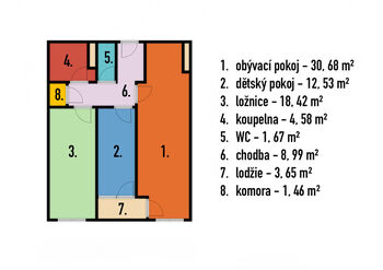 Prodej bytu 3+kk v osobním vlastnictví 84 m², Praha 9 - Vysočany