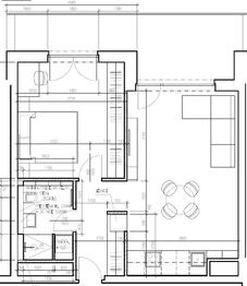 půdorys bytu - Pronájem bytu 2+kk v osobním vlastnictví 53 m², Plzeň