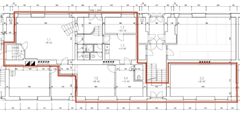 Půdorys prostor pronájmu - Pronájem obchodních prostor 165 m², Praha 4 - Krč