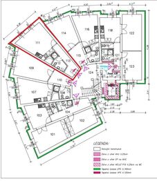 plánek - Prodej bytu 1+kk v osobním vlastnictví 33 m², Ševětín