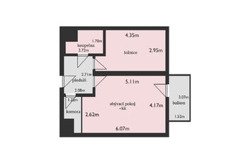 Pronájem bytu 2+kk v osobním vlastnictví 54 m², Praha 10 - Hostivař