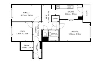 Prodej bytu 3+1 v osobním vlastnictví 74 m², Praha 4 - Chodov