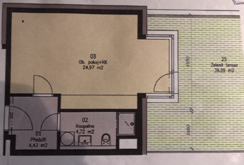 Pronájem bytu 1+kk v osobním vlastnictví 37 m², Praha 4 - Hodkovičky