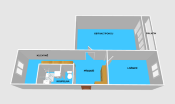 Prodej bytu 2+1 v družstevním vlastnictví 59 m², Krupka