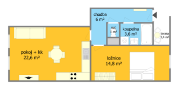 Pronájem bytu 2+kk v osobním vlastnictví 59 m², Brno