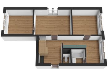 Plánek bytu  - Pronájem bytu 3+1 v osobním vlastnictví 65 m², Sezimovo Ústí