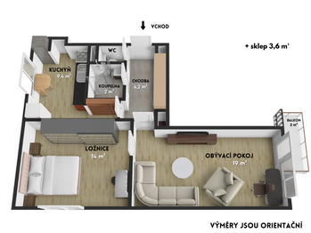 Prodej bytu 2+1 v osobním vlastnictví 55 m², Nymburk