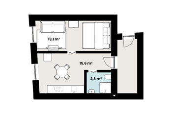 Prodej bytu 1+1 v osobním vlastnictví 35 m², Praha 6 - Střešovice