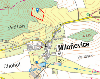 Prodej pozemku 18431 m², Miloňovice