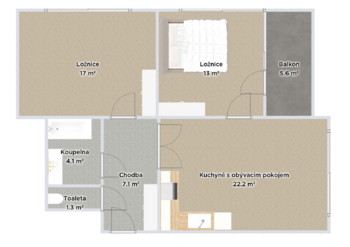 Pronájem bytu 3+kk v osobním vlastnictví 70 m², Praha 5 - Hlubočepy