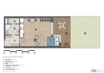 Pronájem bytu 1+kk v osobním vlastnictví 72 m², Praha 9 - Letňany