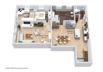 půdorys podkroví - Prodej domu 302 m², Bor