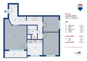 Prodej bytu 3+1 v osobním vlastnictví 73 m², Praha 5 - Hlubočepy