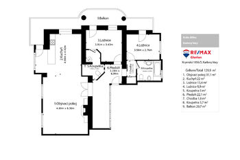 Prodej bytu 3+kk v osobním vlastnictví 139 m², Karlovy Vary