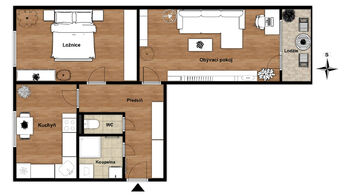 Pronájem bytu 2+1 v osobním vlastnictví 66 m², Odolena Voda