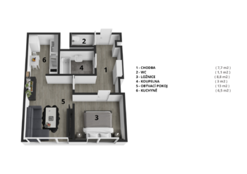 Prodej bytu 2+kk v osobním vlastnictví 45 m², Mnichovo Hradiště