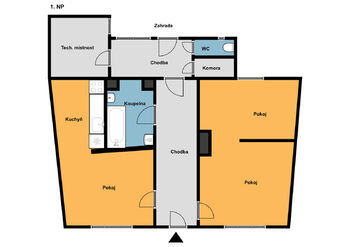 Plánek 1. NP - Prodej domu 148 m², Český Brod