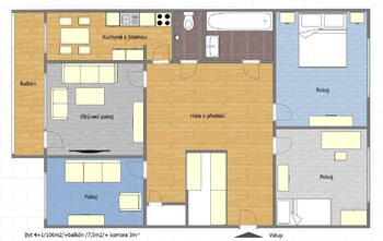 Prodej bytu 4+1 v družstevním vlastnictví 109 m², Praha 9 - Černý Most