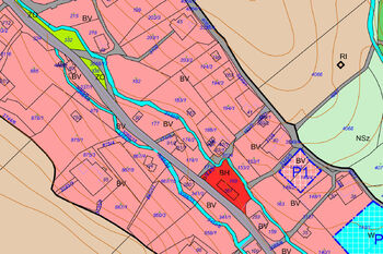 Územní plán - hlavní výkres - Prodej pozemku 3735 m², Rudoltice