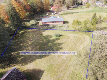 Pohled dron - Prodej pozemku 3735 m², Rudoltice