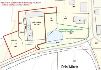 katastrální mapa - Prodej domu 460 m², Lišov