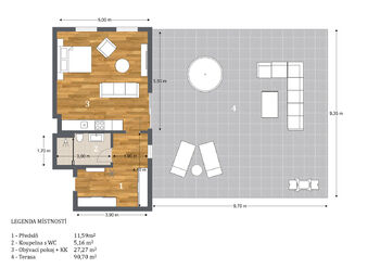 Prodej bytu 1+kk v osobním vlastnictví 44 m², Deštné v Orlických horách