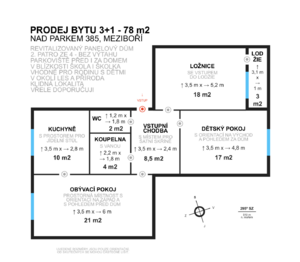 Prodej bytu 3+1 v družstevním vlastnictví 79 m², Meziboří