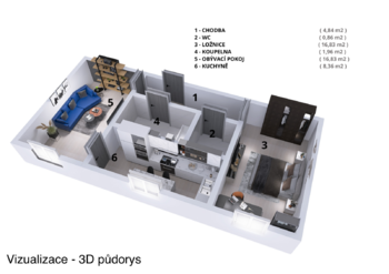 Prodej bytu 2+1 v osobním vlastnictví 50 m², Praha 9 - Libeň